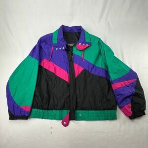 Andy Johns Vintage 90s Retro‎ Colorblock Windbreaker Anorak Jacket Neon Gorpcore